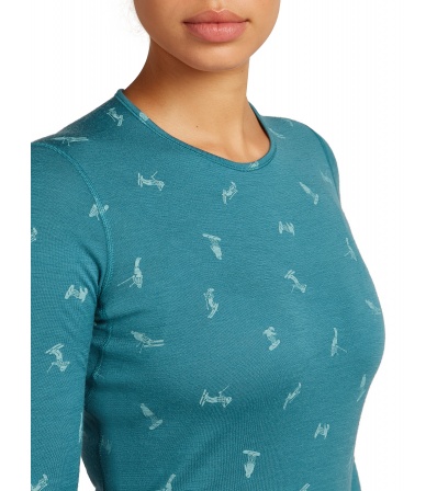 Icebreaker Women's Merino 200 Oasis LS Crewe Thermal Top Ski Day